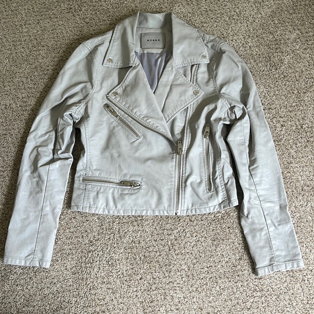 Blank NYC Gray Faux Leather Moto Jacket